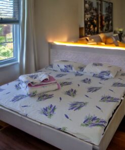 Komplet Krep 200x200cm 100% pamuk Lavanda