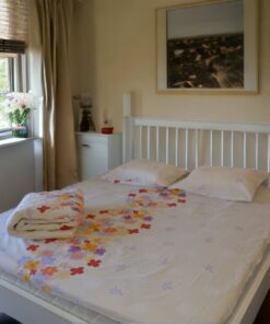 Komplet Krep 200x200cm 100% pamuk Beige flower