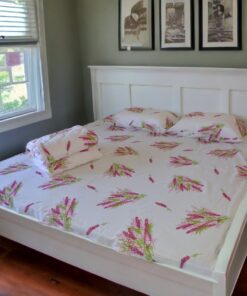 Komplet Krep 200x200cm 100% pamuk Pink Lavanda