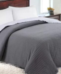 Prekrivač Pom-Pom 200x220cm Tamno siva