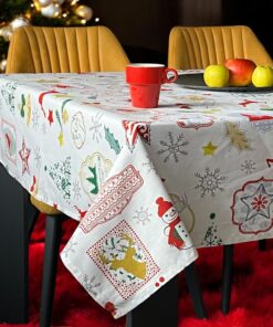 Stolnjak 150x150cm Novogodisnji Bela boja