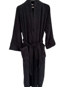 Bade Mantil Frotir Black L Dug rukav