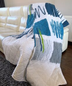 Prekrivač 190x190cm mikrofiber Blue/white