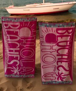 Plažni peškir Pink Hola Beaches 86x160cm