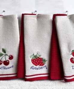 Set 6 kuhinjskih krpa Wafle Red
