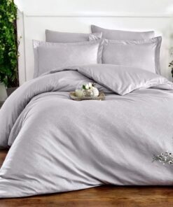 Posteljina mala Saten Žakard siva boja