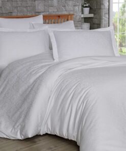 Posteljina mala Saten Žakard bela boja