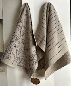 Set od 2 kuhinjske krpe print cream