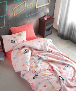 Posteljina Cotton Life 160x220cm Roze sova