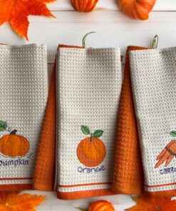 Set 6 kuhinjskih krpa Wafle orange