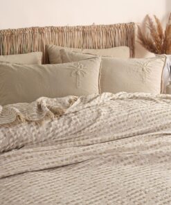 Prekrivač + Set posteljine Palma krem boja