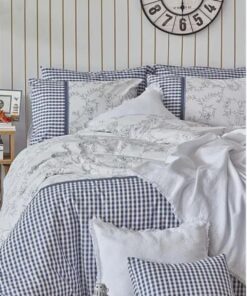 Posteljina HOME 160x220cm Plava kockica