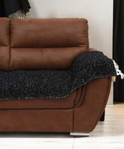 Fleker-prekrivač garnitura Trodelni Crna boja (trosed-dvosed-fotelja)