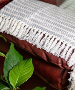 Fleker-prekrivač garnitura Terracotta (trosed-dvosed-fotelja) Siva/bela boja