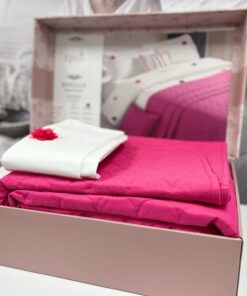 Komplet posteljina sa prekrivačem 180x230cm Svetlo roze boja