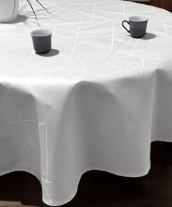 Okrugli Stolnjak Ø150cm Bela boja-linije