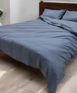 Posteljina Saten pruga Teget boja 200x220cm 100% pamuk