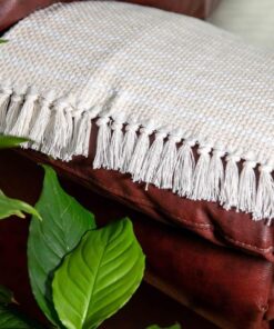 Fleker-prekrivač garnitura Terracotta (trosed-dvosed-fotelja) Narandzasta/bela boja