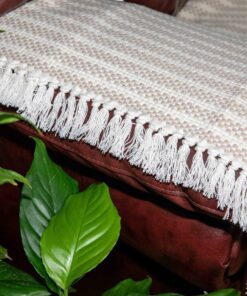 Fleker-prekrivač garnitura Terracotta (trosed-dvosed-fotelja) Roze/bela boja