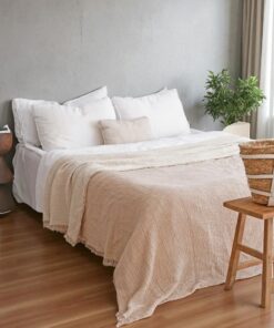 Pamučni prekivač sa dva lica 230x280cm Cream