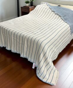 Pamučni prekivač sa dva lica 240x260cm Blue/White