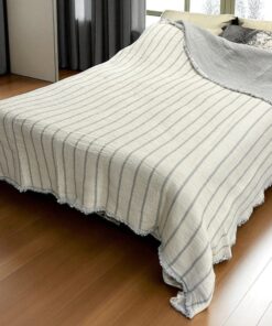 Pamučni prekivač sa dva lica 240x260cm Grey/Ivory