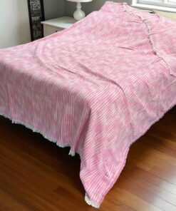 Pamučni prekivač sa dva lica 240x260cm Pink/White