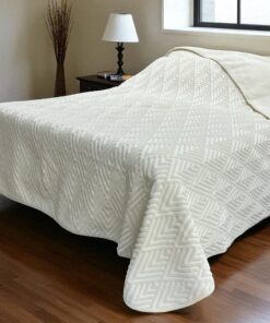 Ćebe Merinos 220x240cm A15 Kocka Prljavo bela boja