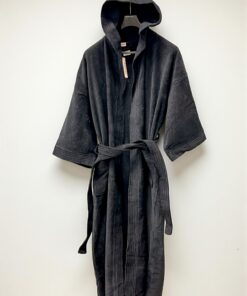 Bade mantil Pliš XXXL veličina Crna boja -Kapuljača Y-1