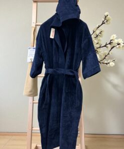 Bade mantil Pliš XXXL veličina Teget boja -Kapuljača Y-4