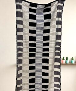 Plažni peškir "Black & Grey Grid" – 97x180 cm, 100% pamuk B6