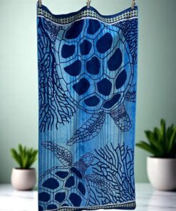 Plažni Peškir Sea Turtle – 100% Pamuk, 100 x 184 cm