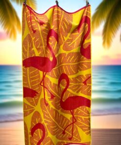 Plažni peškir „Flamingo Tropic“ – 94x168 cm | 100% Pamuk