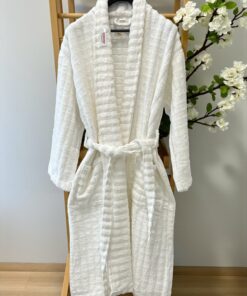 Bade Mantil Frotir - XXL veličina Model G Bela boja rebrasti