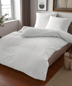 Satenska navlaka 220x200cm + 2 x jastučnica 50x70cm Cotton White