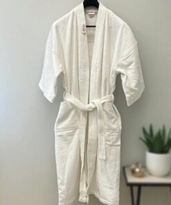 Bade mantil Pliš 4XL veličina Bela boja -Kimono Y-2