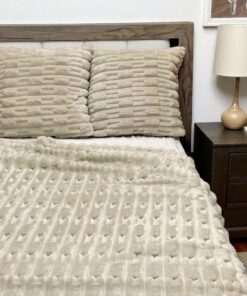 Meko prugasto ćebe 200×200 cm Grace Bež boja