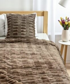 Meko prugasto ćebe 200×200 cm Grace Braon boja