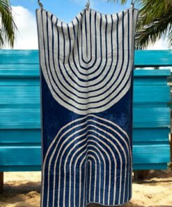 Plažni Peškir Deep Blue – 100% Pamuk, 100 x 170 cm