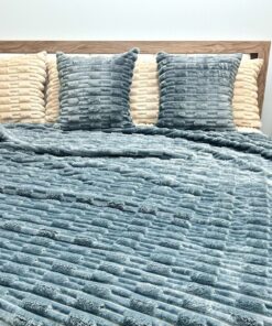 Meko prugasto ćebe 200×200 cm Grace Plava boja