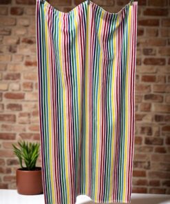 Plažni peškir „Rainbow Lines“ – 172x95 cm | 100% Pamuk