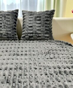 Meko prugasto ćebe 200×200 cm Grace Siva boja