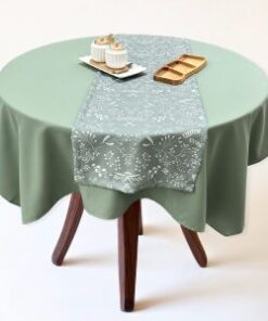 Set stolnjaka 140x180cm sa ranerom 40x140cm Zelena boja/Cvet