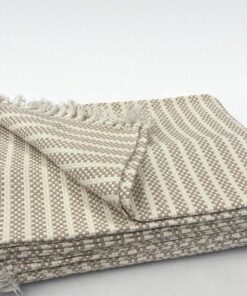 Fleker-prekrivač garnitura Terracotta (trosed-dvosed-fotelja) Krem/bela boja